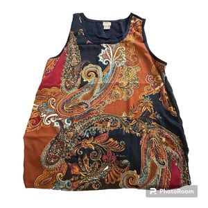 Chico’s women’s paisley sleeveless blouse size 1